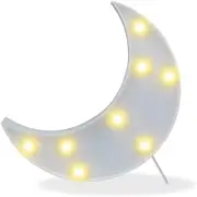 Catzon Moon Marquee Light LED Moon Sign Night Light Romantic Light Up Heart Sign Decoration -White