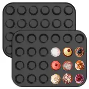 2 Pcs 24 Cups Muffin Pan Reusable Muffin Top Pan Nonstick Mini Muffin Tin AU+
