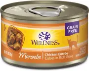 Wellness Complete Health Grain Free Wet Canned Cat Food, Cubed Chicken, 24 x 3oz