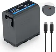 Neewer 10500mAh NP-F970 Replacement Battery, 20W PD Fast Charge USB C Rechargeable Compatible with Sony NP-F550 F750 F950 F970 FX3 FX30 A7 Canon R5 Nikon Z8 Camera Camcorder Video Light Monitor, Gray