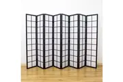 Zen Room Divider Screen Black 8 Panel