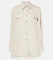 [Brunello Cucinelli] Brunello Cucinelli Oversized linen shirt AU 18 beige