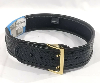 Bianchi AccuMold Elite 7960 Basketweave Sam Browne Duty Belt Sz 26-28" BRASS