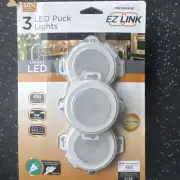 ULTRA PROGRADE EZ Link Linkable Plug-in LED White Puck Light w High/Low (3-Pack)