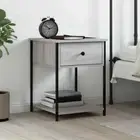Bedside Table Grey Sonoma 44x45x58 cm Engineered Wood vidaXL