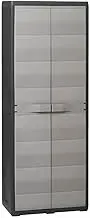 Garden Storage Cabinet with 3 Shelves Black and Grey Storage Furniture