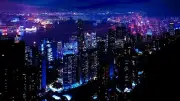 City Night Sky Blue attraction / Canvas Print wall home Decor choose your size