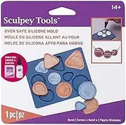 Polyform APM8-80 SCULPEY Moulds- Push Mold Bezel Shapes Polymer Clay Accessory, Silver