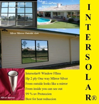 Mirror Reflecive Tint Silver 35% 36"x 15' Window Film / One Way Intersolar®