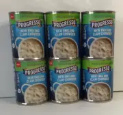 6 CANS Progresso Reduced Sodium Clam Chowder 19 Oz FREE SHIPPING!