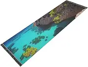 YXYZRMY Washable Runner Rug Ibizas Cala Benirras Beach 2’ x 6’ Non Slip Runner Rug for Hallways Entryway Bedroom Floor Carpet Runner- Soft Thin Mat with Rubber Backing for Family Pet