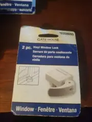 Package of 2 Gate House Vinyl Window Lock for Sliding Window- White - 0358695