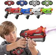 Kidoer Laser Tag Kids Toys, Laser Guns Set Outdoor Games Gift Toy for Boys and Girls Age 8+ | 4 Guns & 4 Vests with Fog Effect Blue