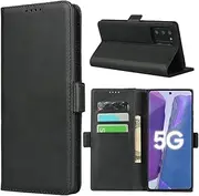 Cavor for Samsung Galaxy Note20 Case,Note20 5G Case,Cowhide Pattern Leather Wallet Phone Case with Magnetic Closure & Card Slots(6.7")-Black