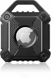 for Apple AirTag Protective Case Waterproof TPU Cover Air Tag Tracker Loop Holder (Black)