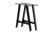 2x Rustic Dining Table Legs Steel Industrial Vintage 71cm - Black