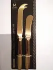 2pc Original Brushed Gold Cheese Platter Pate Knife Spreader Stainless Steel Set