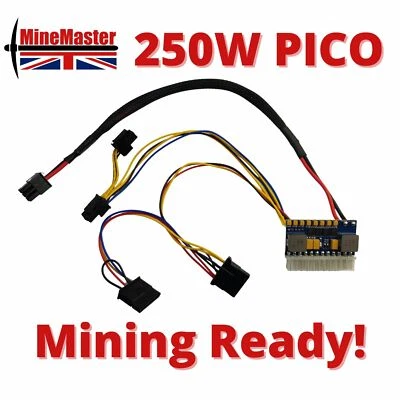 250W PICO 12v 24pin PSU - PCI-E 6PIN for Server PSU Breakout - GPU Mining Crypto