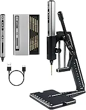 Benchtop Drill Press, Mini Drill Press with 5 Speed Setting, 10 Small Drill Bits with Aluminium Box, DIY Wood Drilling Machine, Home and Garden Mini Bench Drills