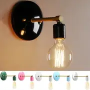 Loft Industrial Retro Vintage Sconce Wall Lamp Light Bulb Holder Bedroom Fixture 24 BLACK