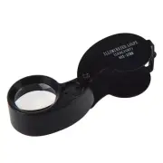 40X 25mm Eyes Optical Glass Loupe Magnifier Magnifying LED Light D3D24428