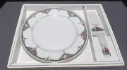 Andrea By Sadek 11” Cake/Dinner Plate And Server Porcelain New In Box