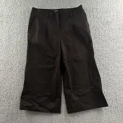 Nicole Miller Womens Pants Brown Size 8 Capri Wide Leg Cropped Cotton Blend