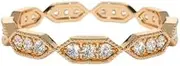 [HEARTS AND YOU] 1.3ct Wedding Ring Band Round Cut Moissanite Eternity Stackable Rose Gold Plated