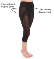 Rago Shapette Black Capri Pant Liner with Counter Bands Size 34/2XL