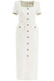 [BRA632] BRA632 midi crãªpe dress 8 White