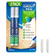 Twin Pack (LIGHT GREY) Grout Pen - Designed Restoring Tile Grout in Bathrooms &