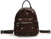 [Generic] Women Embroidery Backpack Large Capacity Casual Laptop Backpack Multi Pocket Soft Quilted School Bag School Outdoor Camping Picnic Bag