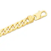 9kt Yellow Gold Flat Solid Curb Necklace