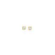 9ct Gold Round Cz Stud Earrings in Clear