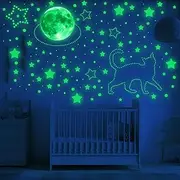436pcs Glow in The Dark Stars Wall Stickers,GeeRic Glowing Moon Stars for Ceiling Sticker Waterproof Astronaut Galaxy Space Removable Realistic DIY Wall Decor Shining Sticker for Bedroom School Party