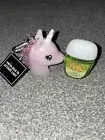 NWT Bath & Body Works Pink Glitter Unicorn Pocket Bac Holder Keychain Lights Up!