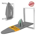 Wall Mounted Ironing Board W/ Iron Holder Compact Fold Down Space Saving Home