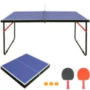 Tatayosi Portable Table Tennis Table Set Foldable W/ Net + 2 Ping Pong Paddles