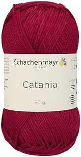 1 Skein/Pack Schachenmayr (SMC) Catania Originals Yarn, Each Ball 1.76 Oz (50gr) / 136 Yards (125 m), 100% Mercerized Cotton for Knitting and Crochet Yarn, Sport Weight, 192 - Wine Red