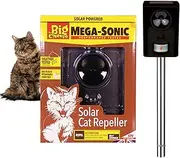 The Big Cheese Mega-Sonic Solar Cat Repeller, Humane Treatment and Deterrent, Protection for Gardens Areas, Motion-Activated and Weatherproof