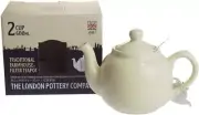 Farmhouse Small Teapot with Infuser, Ceramic, Ivory, 2 Cup (600 ml)