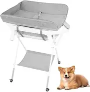 Dog Bathtub 2 in 1 Foldable Dog Bathtub, Portable Pet Bathing Station, Detachable Design for Small Dogs & Cats, Durable Plastic Tub for Indoor Outdoor Use