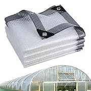 Waterproof Tarps for Outdoors,6.5 X 6.5 Ft Rain Tarp Waterproof for Roof - Windproof Poly Tarpaulin, UV-Resistant Sun Shade Cloth for Patio Henhouse Porch Canopy