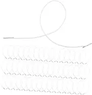 DECORNIJIA 100pcs Sweatshirt Lanyard Elastic Cord for Jewelry Making Adjustable Elastic Cord Elastic Barbed Cords Loop Elastic Band for Sewing Binding Elastic Cord White Latex Core