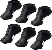 [UTXN] 6 Pairs Black Invisible Ankle Sneaker Socks for Women Casual Ankle Socks Thin Lightweight Running Socks Cotton Sports Canvas Leather Casual Shoes 4-8 UK/37-42 EU, black, One size