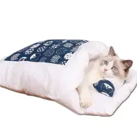 在飛比找momo購物網優惠-【喵汪森林】日式貓睡袋/藍色貓咪/S號/2kg內