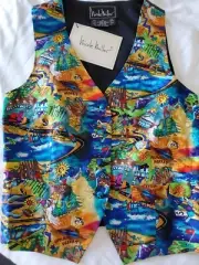 Womens Vintage Nicole Miller CALIFORNIA COAST Silk Vest SML