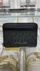 Michael Kors Women Medium Logo Zip Around Card Case Coin Pouch Wallet Black NWT