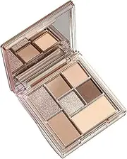 7-Color Nude Eyeshadow Palette with Mirror – Matte, Glitter & Shimmer Earth Tones – Long-Lasting, Highly Pigmented, Waterproof Brown & Grey Eyeshadows for Women