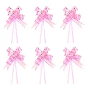 100Pcs 13" Pull Bows Ribbon Gift Wrapping String Decorative Bow Tie Pink